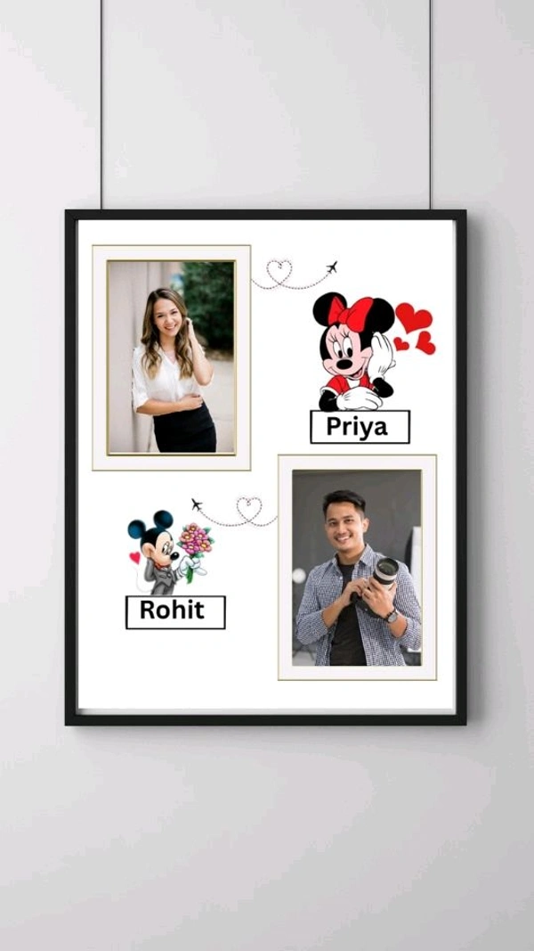 Couples Photo Frame / Personalized Photo Frame  - Black, FREE