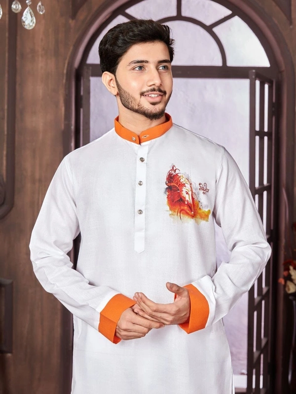 USR98 Ganpati Printed Kurta - XXL