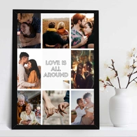 "Love Is All Around - Collage Photo Frame" ,  - Black