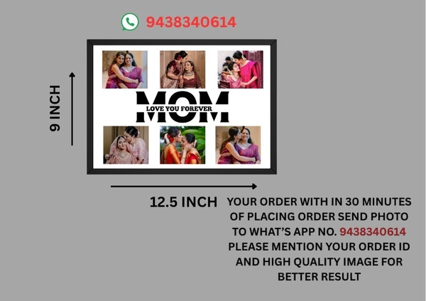 Mom Forever Collage Frame - FREE, Black
