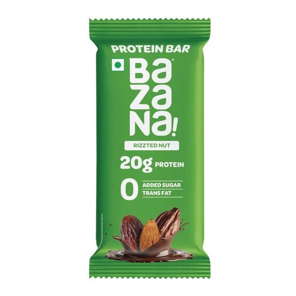 Bazana Foods Pvt Ltd Bazana Rizzted Nuts Protein Bar - 66g