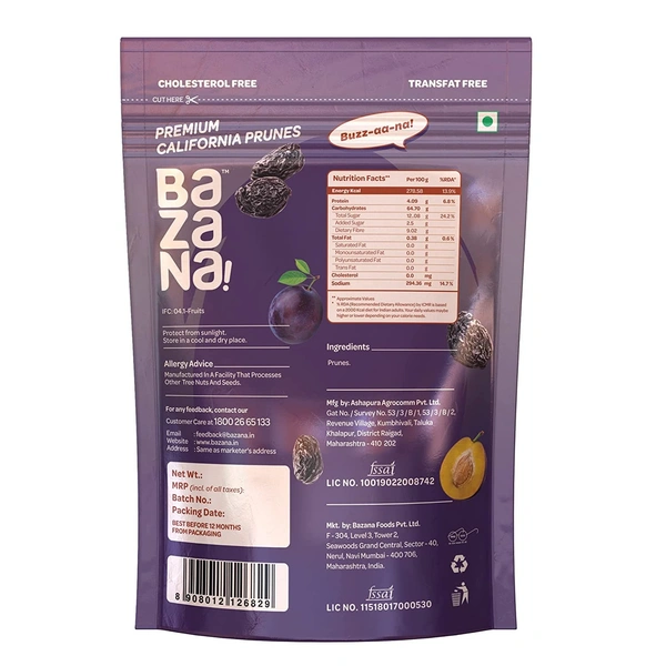 BAZANA Bazana Premium California Prunes 210g - 15x15x14cm