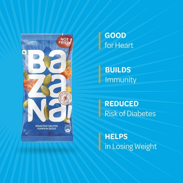 BAZANA Bazana Roasted Salted Pumpkin & Sunflower Seeds Combo Pack|Kaddu & surajmukhi ke beej | Roasted Salted Seeds 12 pcs each, Total 24 packs, 480g