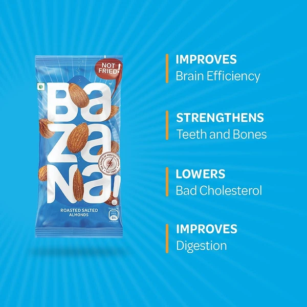 Bazana Discover the delightful taste of Bazana Roasted Salted Nuts. Enjoy the perfect combination of saltiness and nuttiness. Order now! 24 Pack x 15g Each