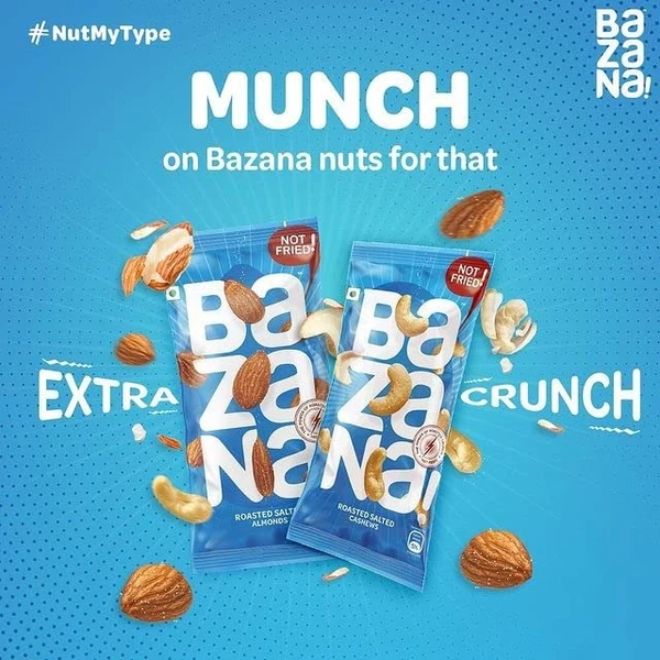 Bazana Nutty Delight: Bazana Kaju Badam Pista Combo Pack - Roasted Salted Almonds, Cashews, Pistachios x 8 units each - Healthy Snack with Dry Fruits (Pack of 24, 15g /pc)