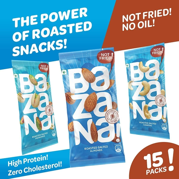 BAZANA Bazana Combo Pack of Roasted Salted Almonds, Cashews, Pistachios 440g 8 units each|24 Packs