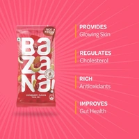 BAZANA Bazana Cranberry Fusion Trail Mix | Mixed Dried Fruits Consist of Roasted Salted Almonds, Cashews and Sliced Cranberries  - 24 Packs (18g Each)