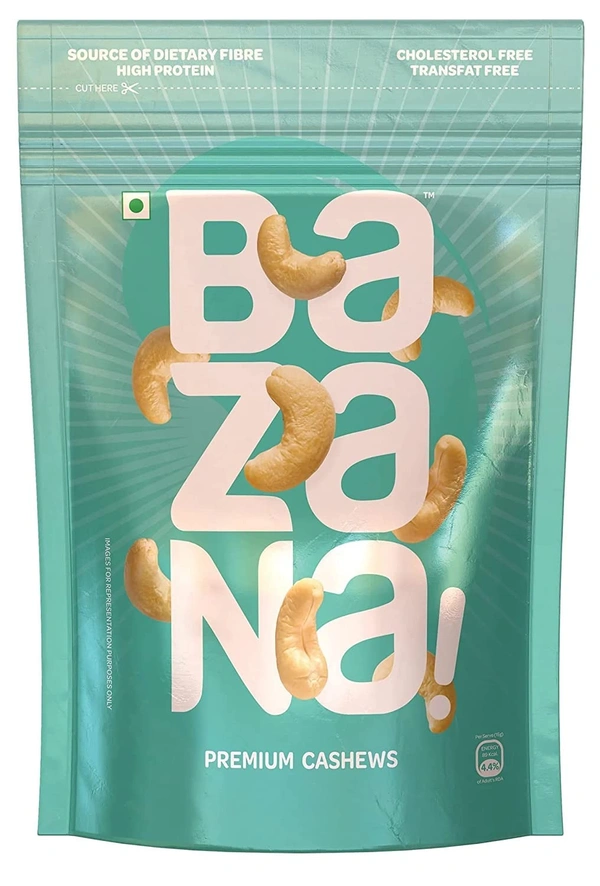 BAZANA Bazana 100% California Raw Almonds & Premium Cashews Combo Pack|205g Pack of 2