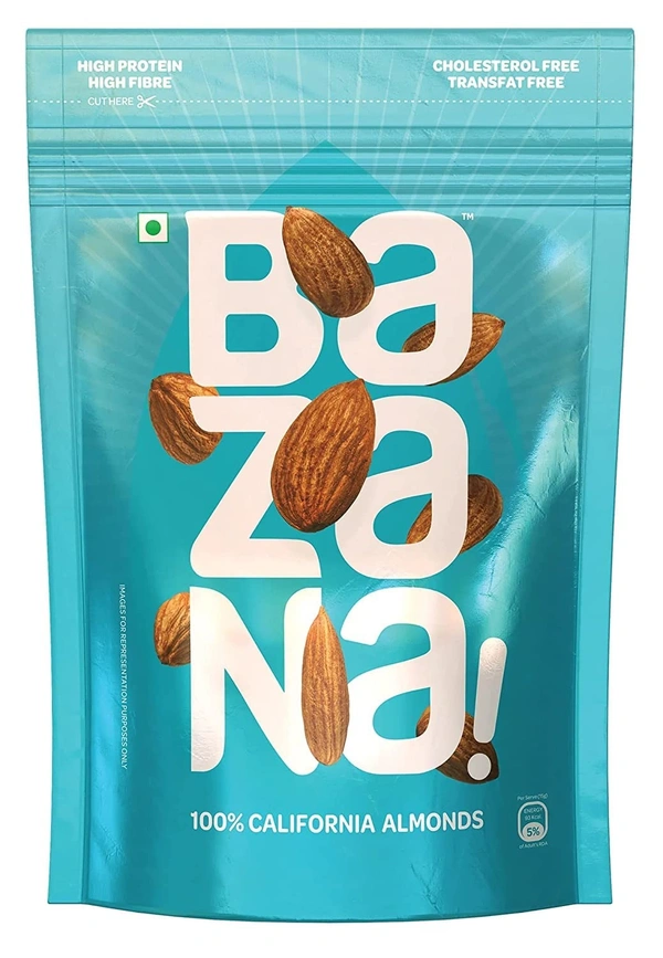 BAZANA Bazana 100% California Raw Almonds & Premium Cashews Combo Pack|205g Pack of 2