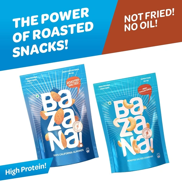 BAZANA Bazana Roasted Salted Almonds (190g) and Cashews (180g) Combo Pack