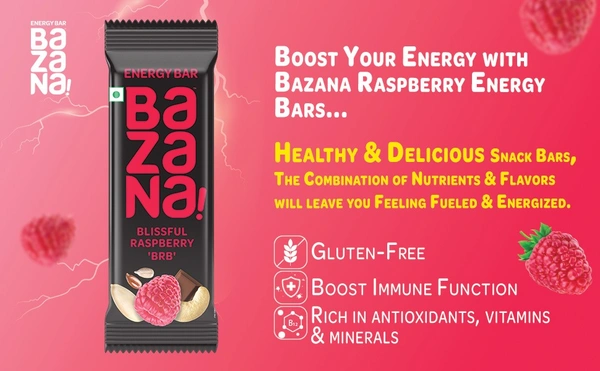 BAZANA Bazana 3 in 1 Energy Bars | Combo pack with Single Units of Peanuts Overloaded (POV), Nuts, Seeds, Fruits & Wildberries (NSFW) and Blissful Raspberry (BRB) Energy Bars | (38g x 3 Bars)