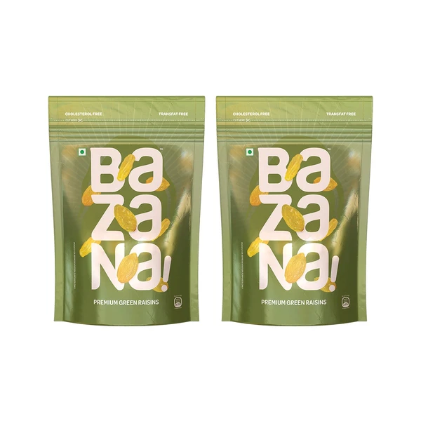 BAZANA Bazana Premium Green Raisins |  Dried Grapes | 250g Each  Combo Pack