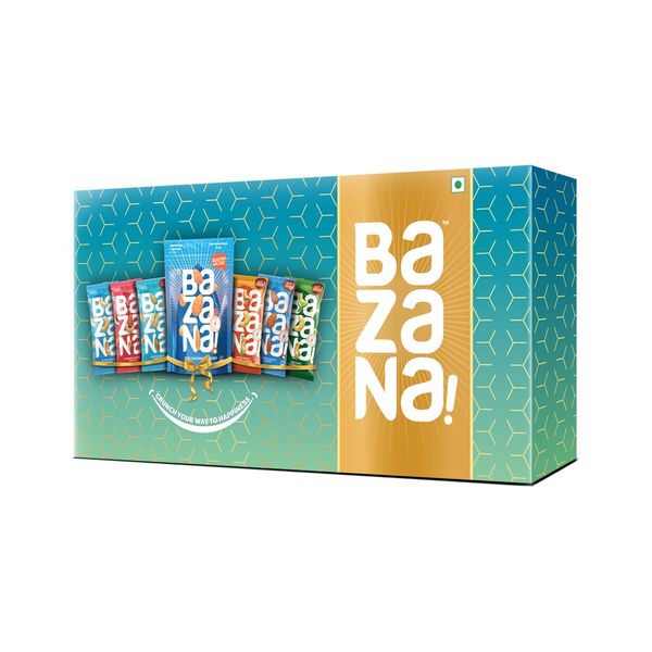 Bazana Healthy Gift Pack Crunch your way to happiness With (6+1) Family Pack These Diwali | Dry Fruits | Almonds, Cashew, Pista, Canberry, Roasted Salted | 1 standee & 6 Different Flavor Nuts