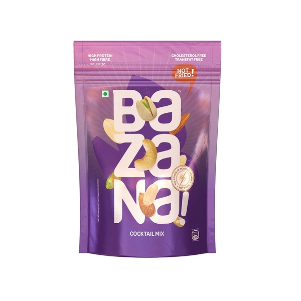 BAZANA Premium Cocktail Mix with Almonds, Cashews, Pistachios and Peanuts | 210g