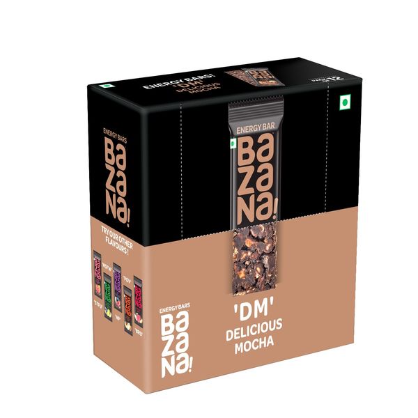 Bazana Delicious Mocha Energy Bar - Indulge in Richness and Vitality with Every Bite | 36 gram x 12 pcs