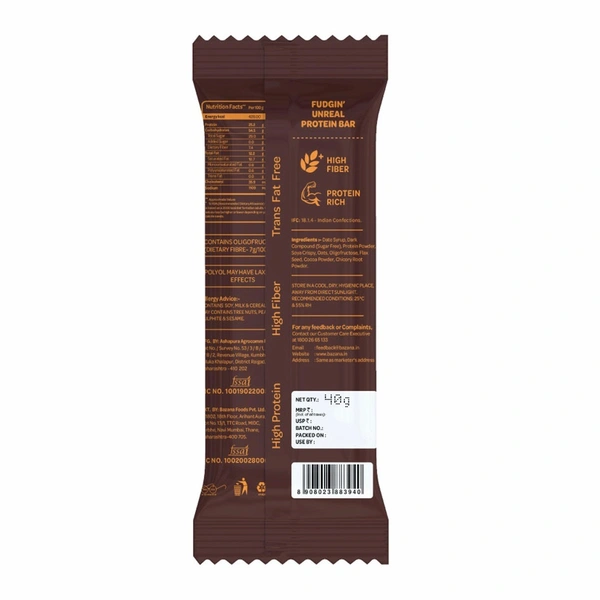 Bazana Foods Pvt Ltd Bazana Fudgin' Unreal Protein Bar - 40g