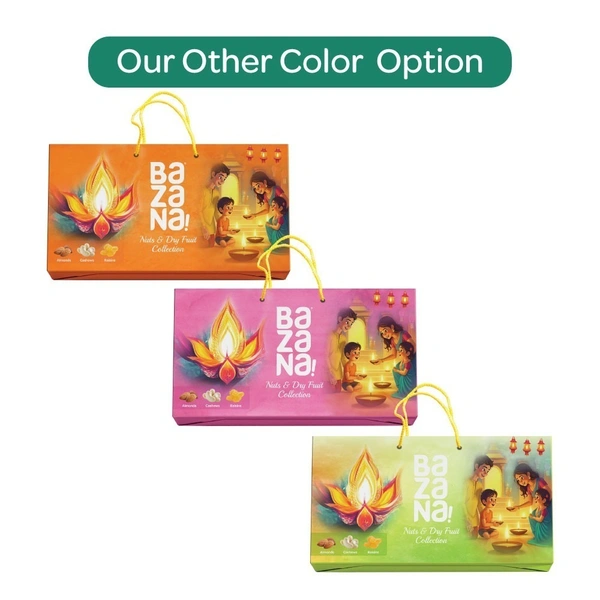 BAZANA Bazana Diwali Celebration Essential Gift Pack - Cashew, Rasins & California Almonds (3 x 100g)