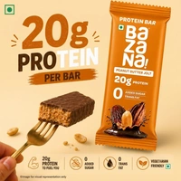 Bazana Foods Pvt Ltd Bazana Peanut Butter Jolt Protein Bars - Pack of 12 (792g)