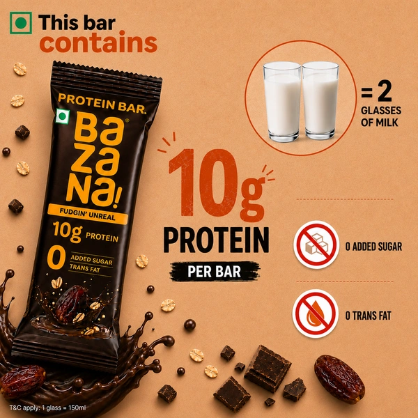 Bazana Foods Pvt Ltd Bazana Fudgin' Unreal Protein Bar - 40g