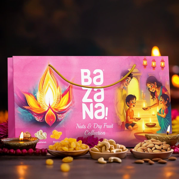 BAZANA Bazana Diwali Celebration Essential Gift Pack - Cashew, Rasins & California Almonds (3 x 100g)