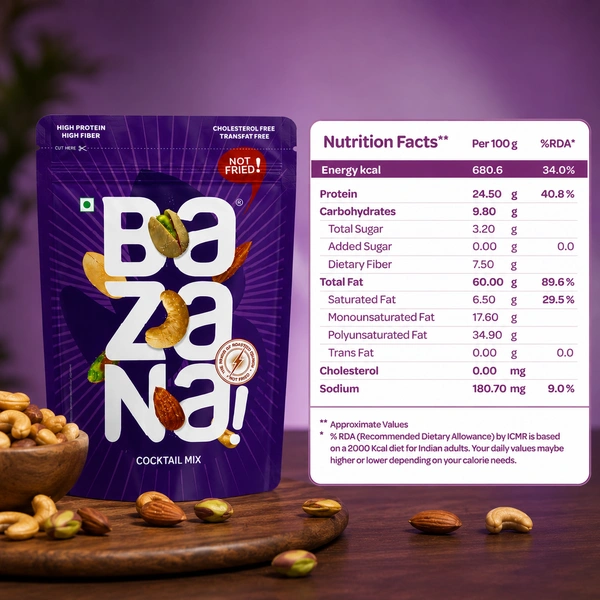 Bazana Foods Pvt Ltd Bazana Premium Cocktail Mix - 170g