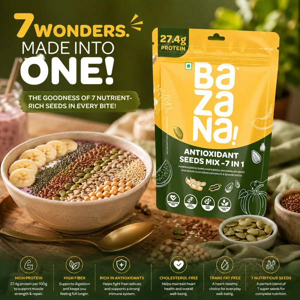 Bazana Foods Pvt Ltd Bazana 7-in-1 Antioxidant Seeds Mix - 200g