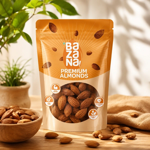 Bazana Foods Pvt Ltd Bazana Premium California Raw Almonds - 500g