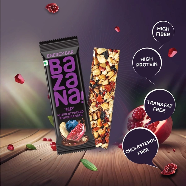 BAZANA Bazana 6 in 1 Energy Bars | Combo pack with Single Units of Peanuts (POV), Nuts, Seeds, Fruits & Wildberries (NSFW), Raspberry (BRB), Strawberry (STFU), Pomegranate (NP) & Mocha (DM) Energy Bars | (38g Pack of 6 Assorted Bars)