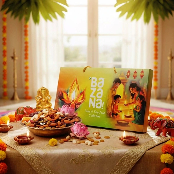 BAZANA Bazana Diwali Celebration Essential Gift Pack - Cashew, Rasins & California Almonds (3 x 100g)