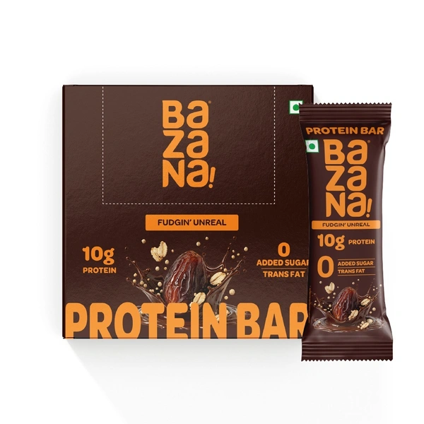 Bazana Foods Pvt Ltd Bazana Fudgin' Unreal Protein Bars - Pack of 12 (480g)