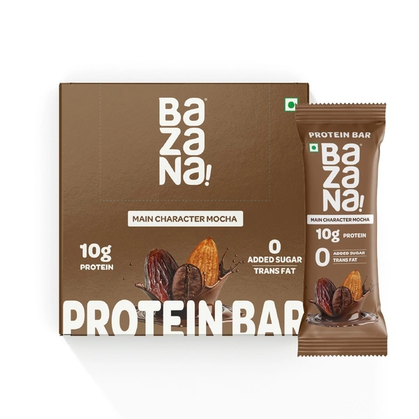 Bazana Foods Pvt Ltd Bazana Main Character Mocha Protein Bars - Pack of 6 (240g)