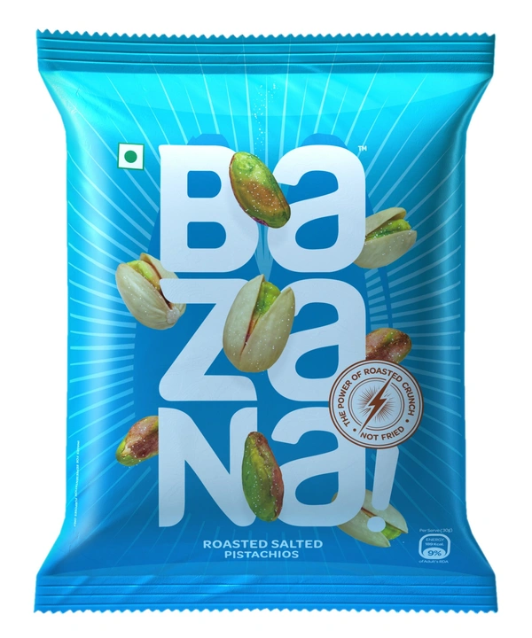 BAZANA Premium Roasted Salted Pistachio Sharing Pack: 30g Each, Set of 6 Nutty Snack Packs - 