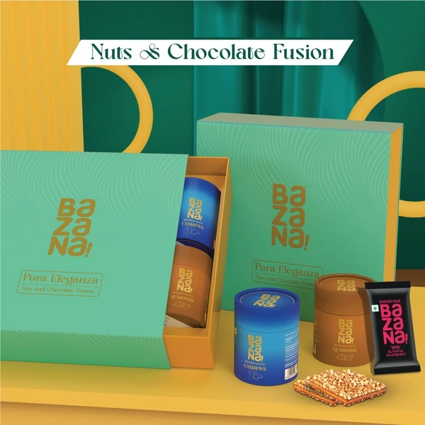 Bazana Pura Eleganza Almonds Braks Mini Bar Collection: Nutty Bliss & Fruity Delights