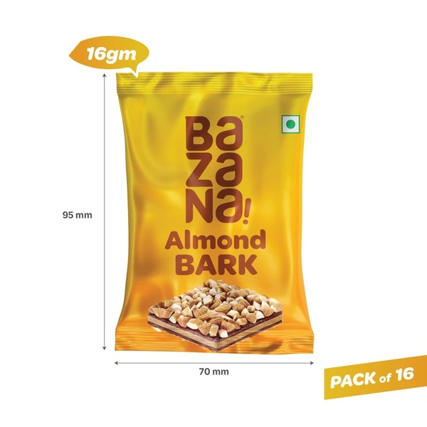 BAZANA Almonds Brittle 256g Pack | 16g Pack of 16