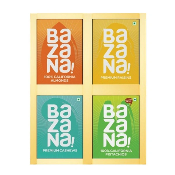 BAZANA Bazana Festive Nut Delight – Premium Dry Fruit Gift Pack (4 x 100g)
