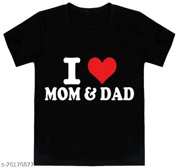 Black T-shirt I Love Mom And Dad - Black, 8