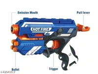  toy gun with foam bullets and suction darts and kids. Have a great - Blue