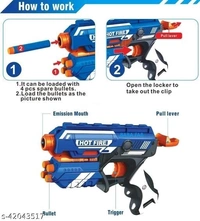  toy gun with foam bullets and suction darts and kids. Have a great - Blue