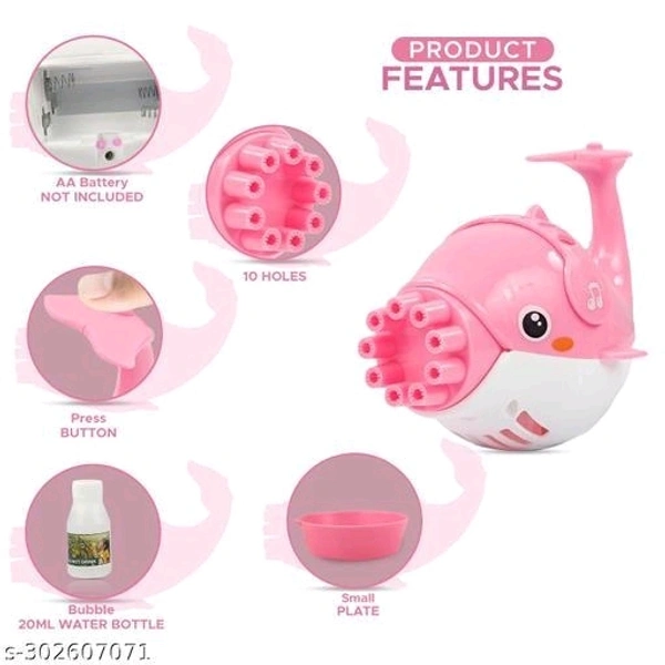 NHR Dolphin Bubble Gun with Solution- 10 Hole Electric Bubble Gun for Kids, Gatling Bubble Machine Toy, Bubble Gun, Electric Bubble Maker Gun, Bubble Gun Toys, Bubble Shooter, Bubble Gun Liquid (Pink)Name: NHR Dolphin Bubble Gun with Solution- 10 Hole Electric Bubble Gun for Kids, Gatling Bubble Machine Toy, Bubble Gun, Electric Bubble Maker Gun, Bubble Gun Toys, Bubble Shooter, Bu