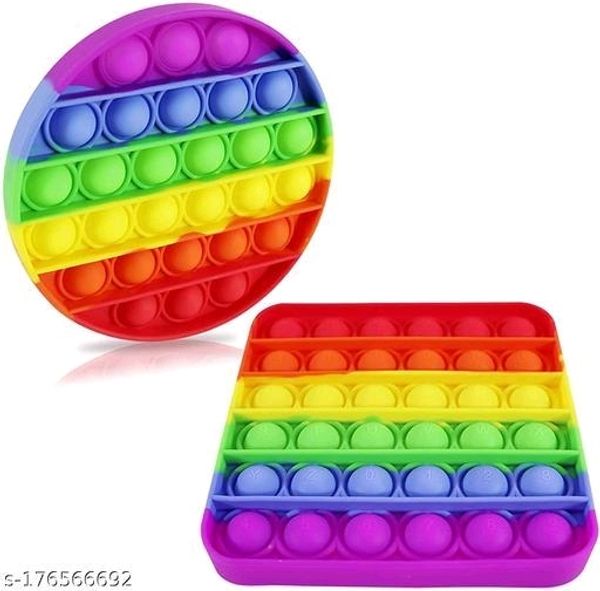 Link Rainbow Bubble Popper Sensory Fidget Toy Silicone Stress Reliever Toy  Special Needs - 2 Pack