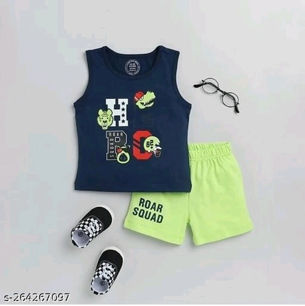 KIDS SUMMER SPECIAL T SHIRTSName: KIDS SUMMER SPECIAL T SHIRTSTop Fabric: CottonBottom Fabric: CottonSleeve Length: SleevelessTop Pattern: PrintedBottom Pattern: PrintedNet Quantity (N): SingleAdd-Ons: No Add OnsSizes:0-3 Months, 0-6 Months, 3-6 Months, 6-9 Months, 6-12 Months, 9-12 Months, 12-18 Months, 18-24 Months, 0-1 Years, 1-2 Years, 2-3 Years, 3-4 Years, 4-5 YearsCountry of  - 2