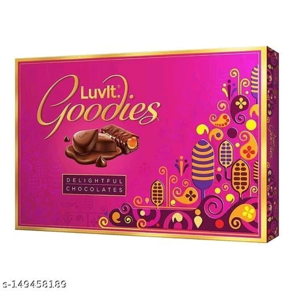 LuvIt Goodies Chocolates Assorted Gift Pack | Best Rakhi Gift for Bhaiya | Rakhi for Brother | Rakshabandhan Celebration Pack | Pack of 1 - 148.5gName: LuvIt Goodies Chocolates Assorted Gift Pack | Best Rakhi Gift for Bhaiya | Rakhi for Brother | Rakshabandhan Celebration Pack | Pack of 1 - 148.5gFSSAI License Number: 10014043001056Shelf life (Best Before): 9 MonthsNet Quantity (N)