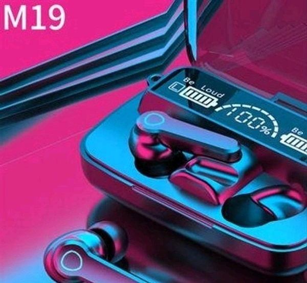 Hot M19 Tws wireless Earbuds and earpods Wireless TWS Earbuds with Power Charger Case Waterproof Headset Flashlight Mirror Earbuds and earpods Bluetooth Headphones & Earphones