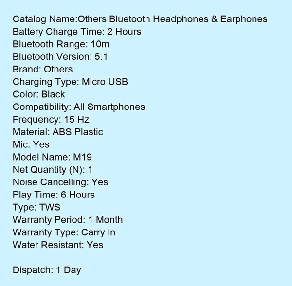 Hot M19 Tws wireless Earbuds and earpods Wireless TWS Earbuds with Power Charger Case Waterproof Headset Flashlight Mirror Earbuds and earpods Bluetooth Headphones & Earphones
