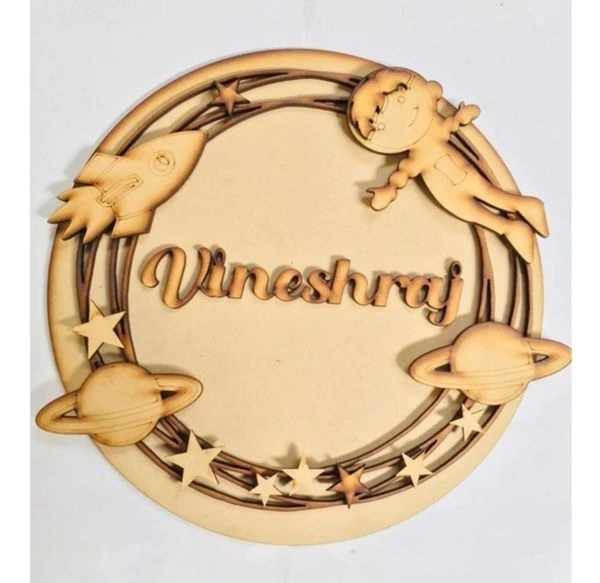 Astronaut theme Name board  - 12 Inch, 4.5mm+4.5mm+4.5mm