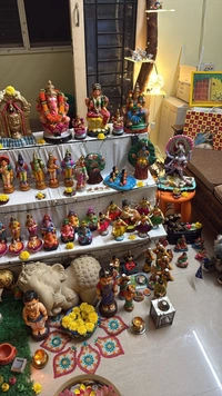 3 Step golu padi stand with 4 feet wide width
