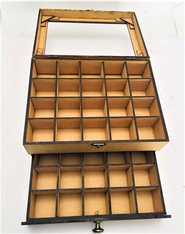 40 Slot Jewelry Box Drawer Style with Acrylic Lid - 12"/10"/5", 8mm, 3096