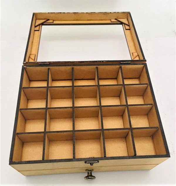 40 Slot Jewelry Box Drawer Style with Acrylic Lid - 12"/10"/5", 8mm, 3096