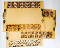 Laser Cutwork Serving Tray With Brass Handle -2