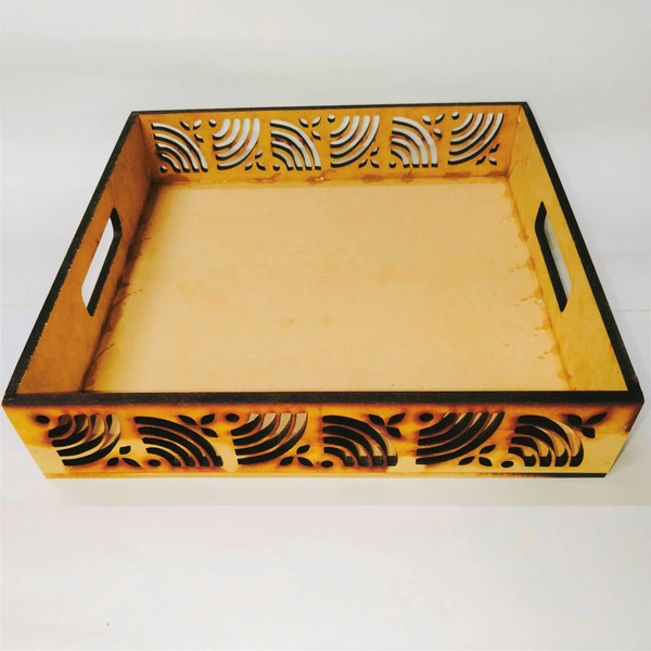 Laser Cutwork Serving Tray  - Geometric 